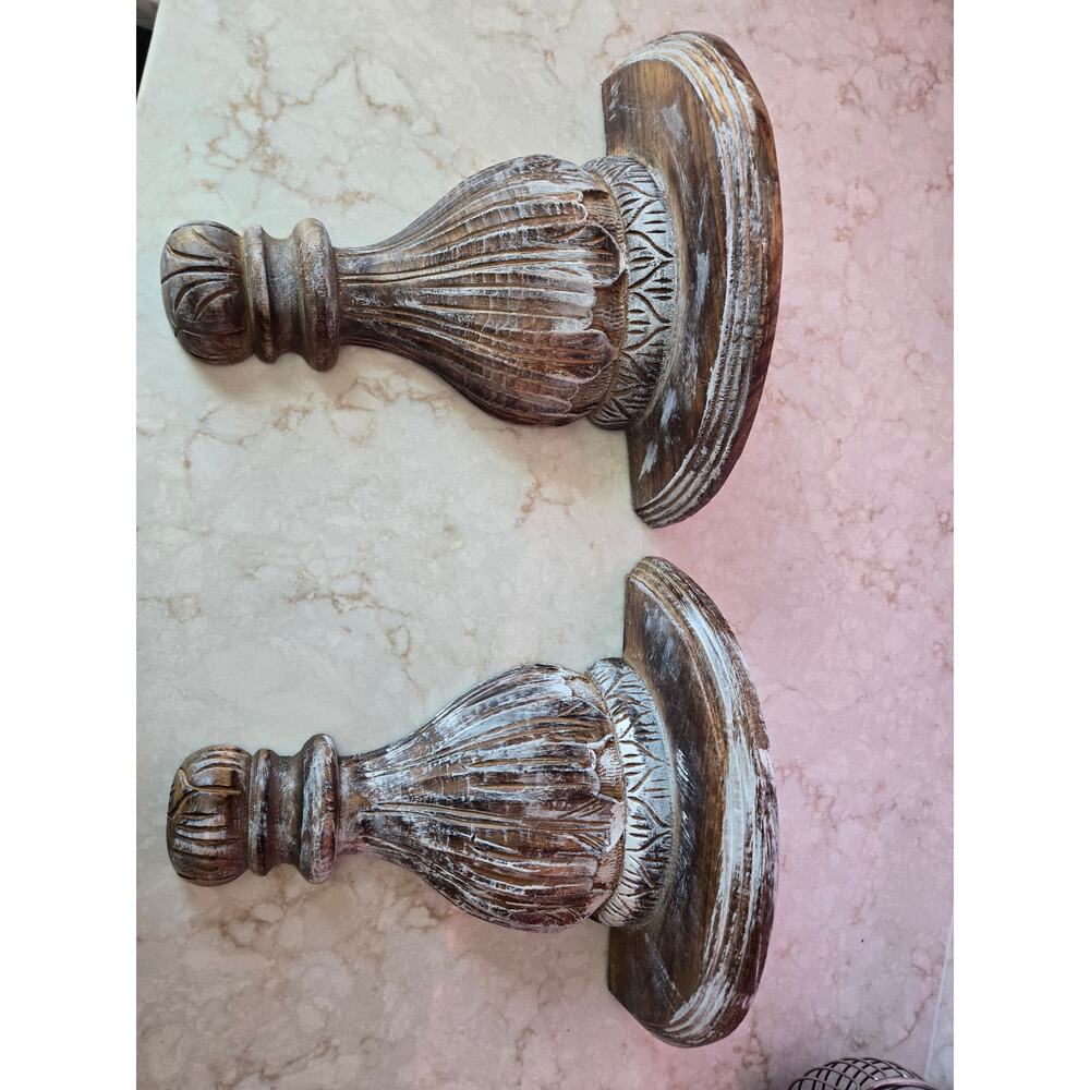 2 Wallhanging Shelfs Brown White 11" Wide 10 .75" Tall Home Decor Accent